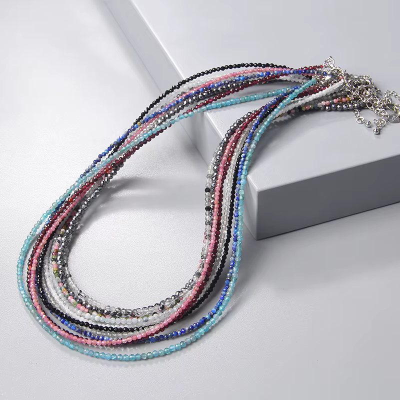 Collier en pierre précieuse brute naturelle pour femme