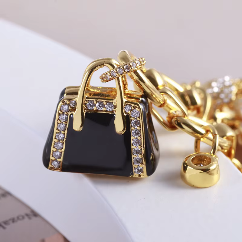 Bracelet multi-pendentifs en émail émaillé