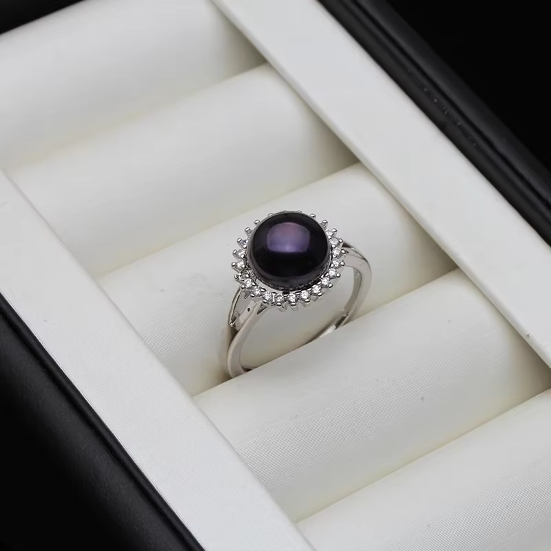 Bague en perles d'eau douce naturelles pour femme