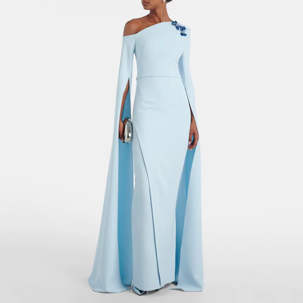 Robe de soirée sirène bleu ciel pour femmes