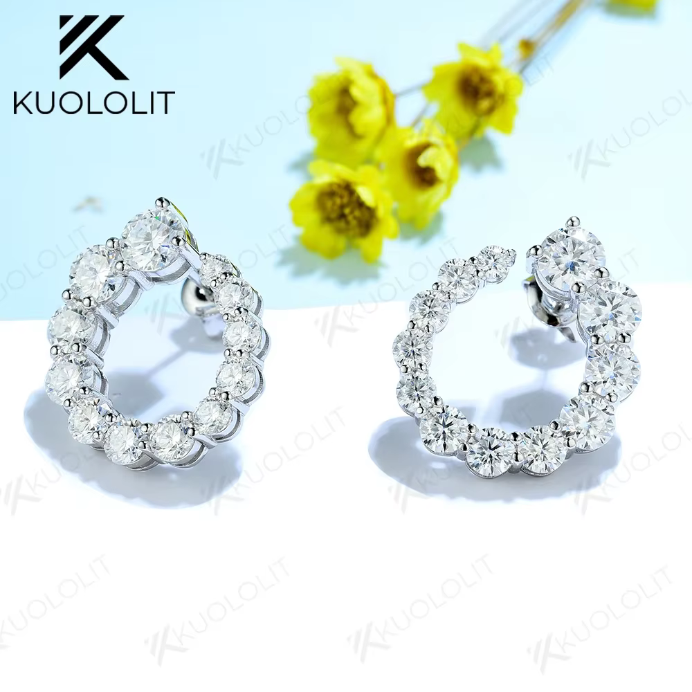 Kuololit-Boucles d'oreilles Moissanite pour femme