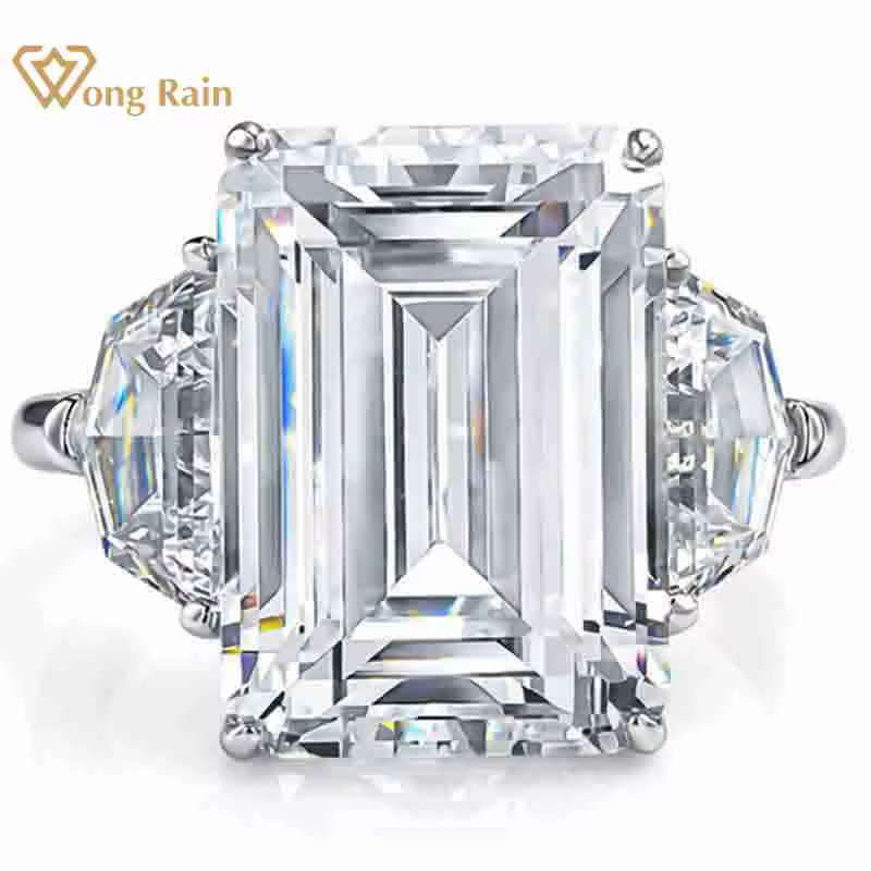 Wong Rain Bague de fiançailles en argent sterling 925