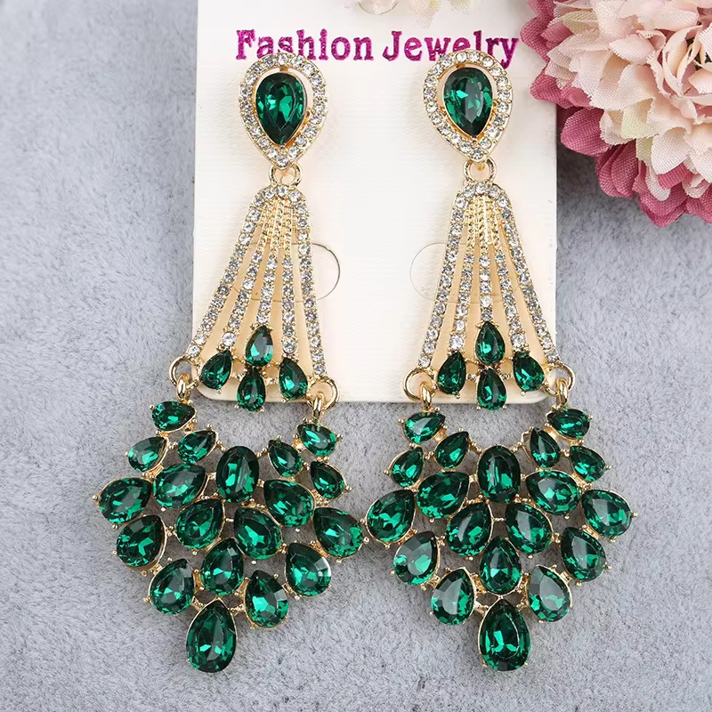 Boucles d'oreilles Vintage en cristal pour femmes