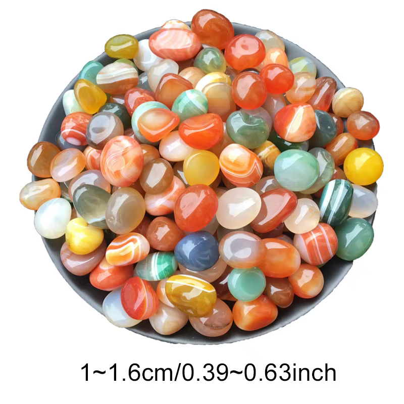 100/200g 1 ~ 1.6cm galets colorés Agate naturelle cristal