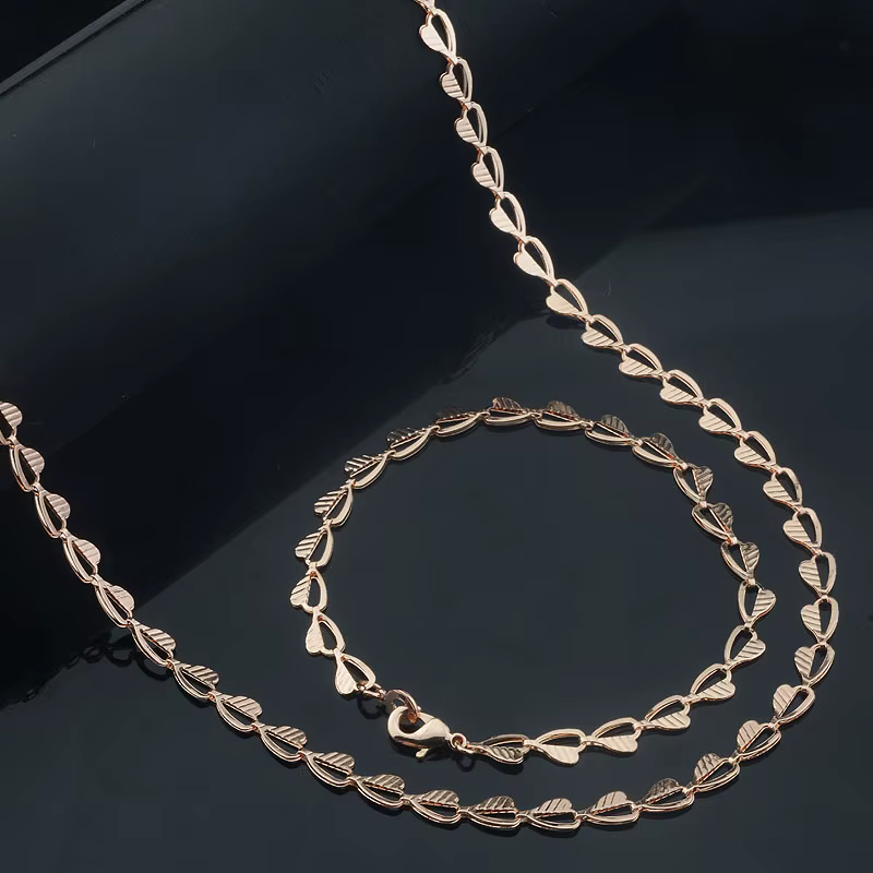Bijoux à la mode 6 Style nouvelles femmes hommes 585 couleur or Rose gourmette corde collier Bracelet ensemble