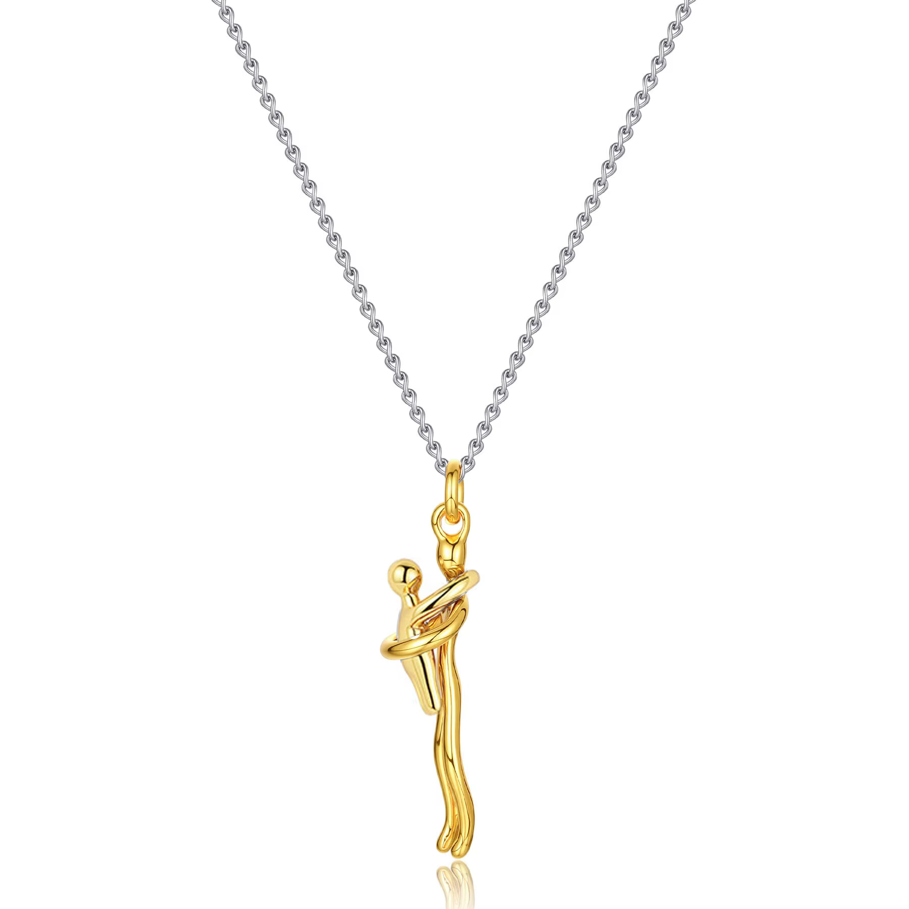 Collier pendentif « Étreinte d'amour » mère-enfant avec boîte