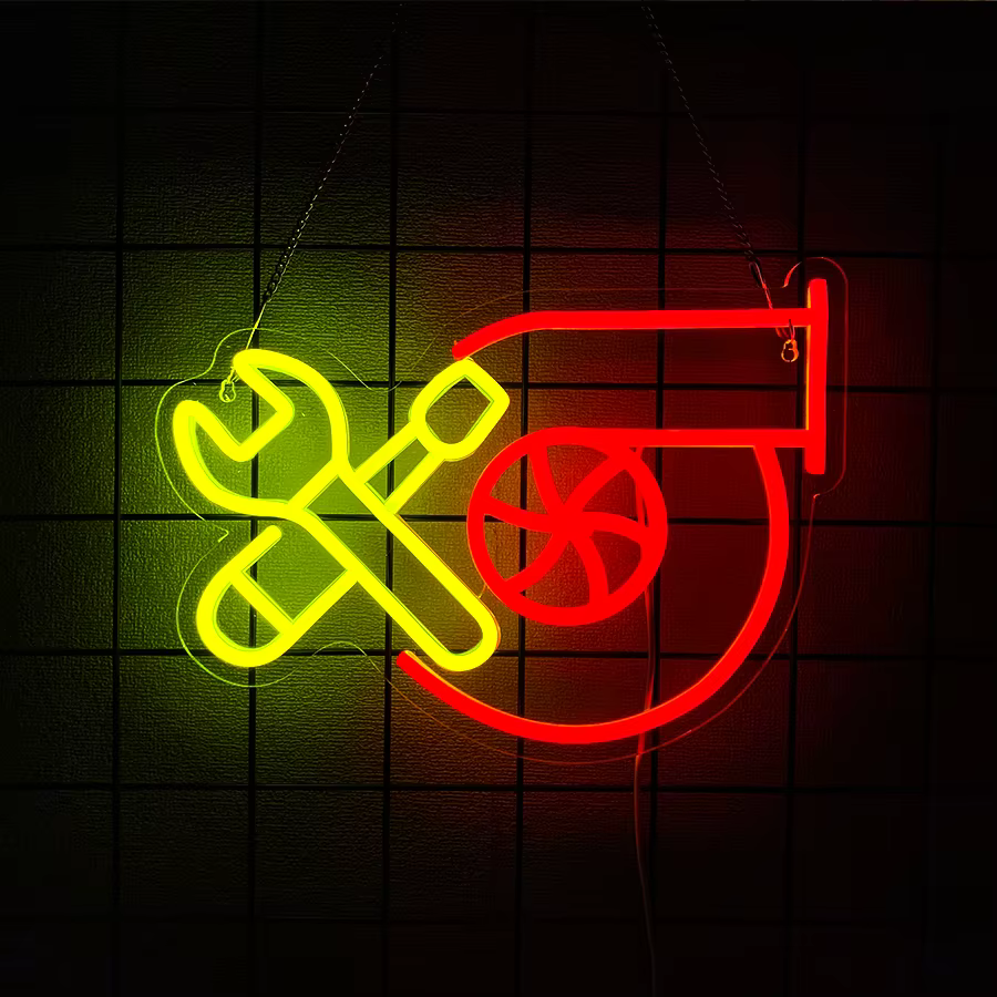 Enseignes au néon de la série Garage