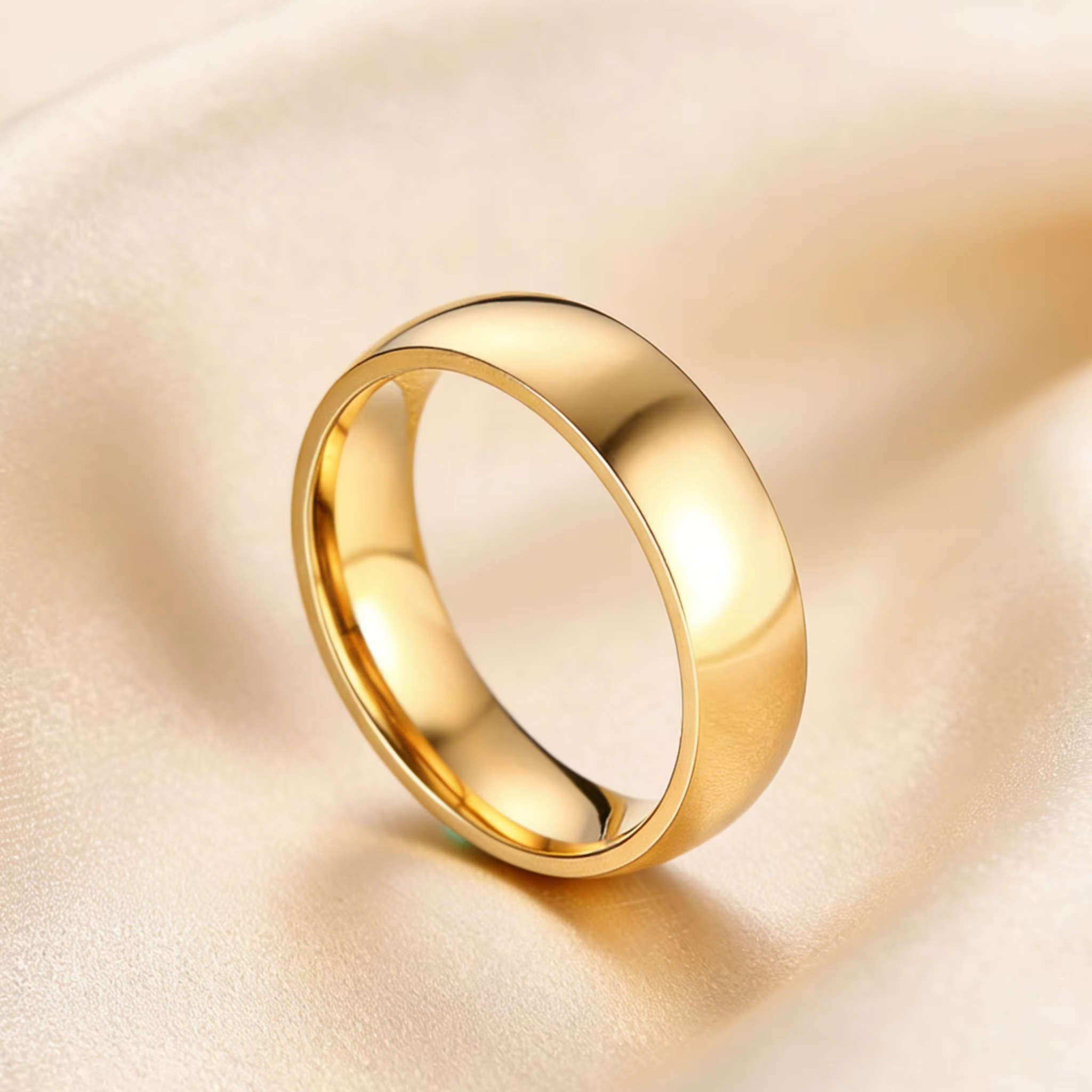 Bague de fiançailles en acier inoxydable pour femmes et hommes