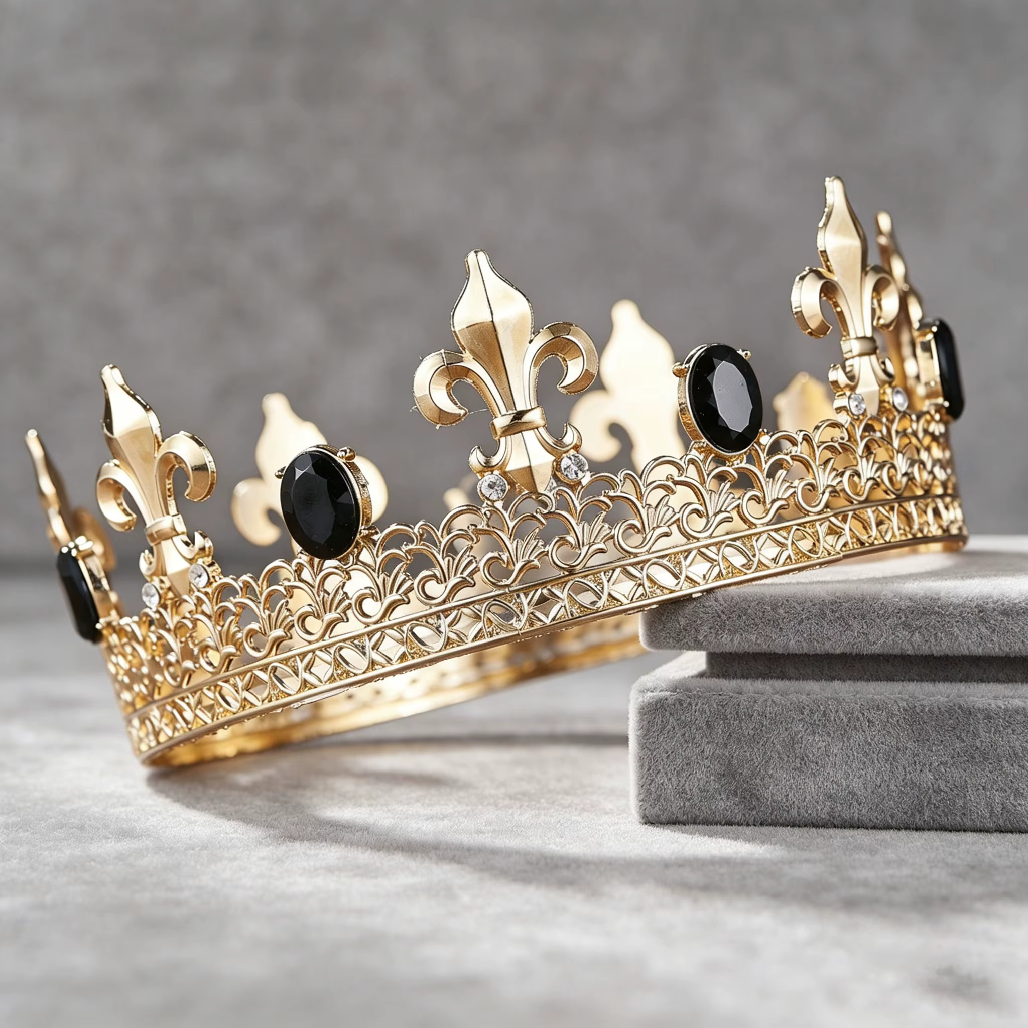 Couronne royale vintage pour homme ornée de lys
