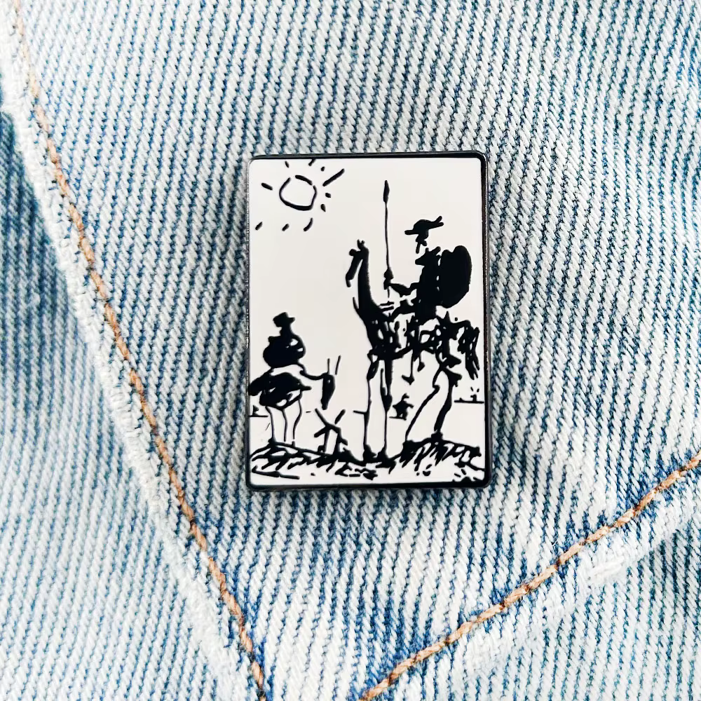 Pablo Picasso Don Quichotte épinglette 1955 Vintage peinture à l'huile broche Graffiti bijoux artiste cadeaux