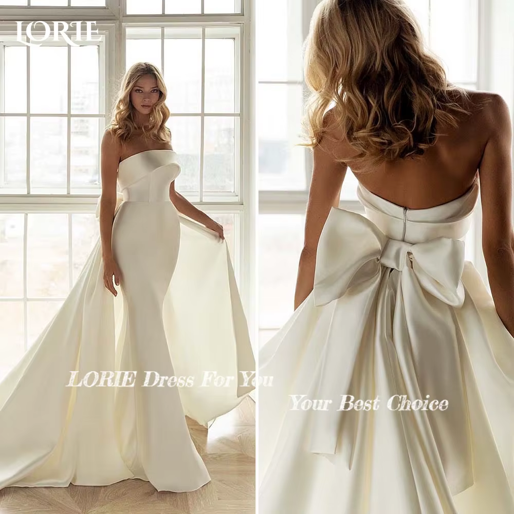 Robe de Mariée Sirène en Satin Solide avec Nministériels