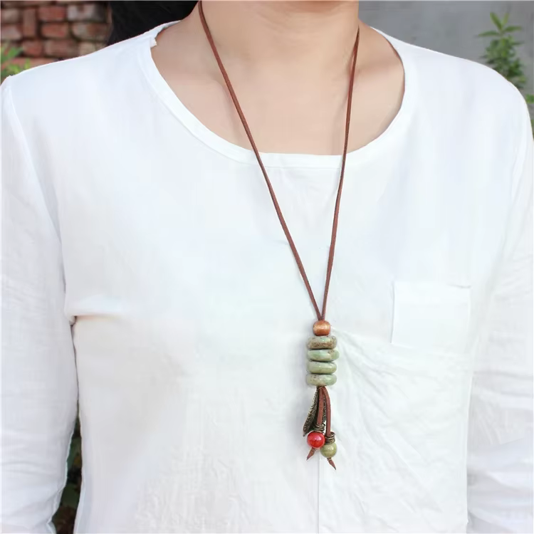Miredo bijoux en gros mode pendentif en céramique artware collier livraison directe 2X105
