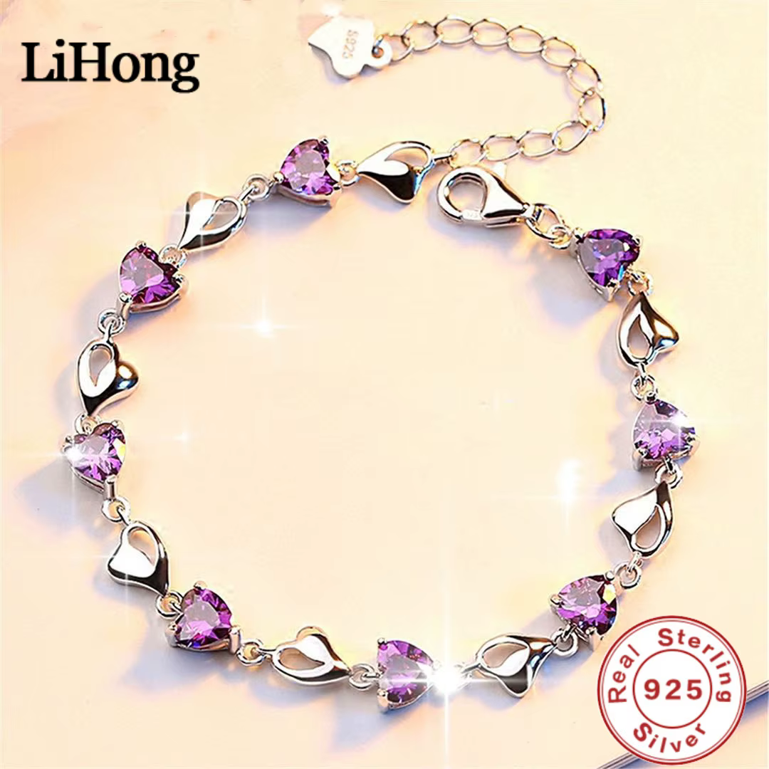 Bracelet d'amour de luxe en argent Sterling S925