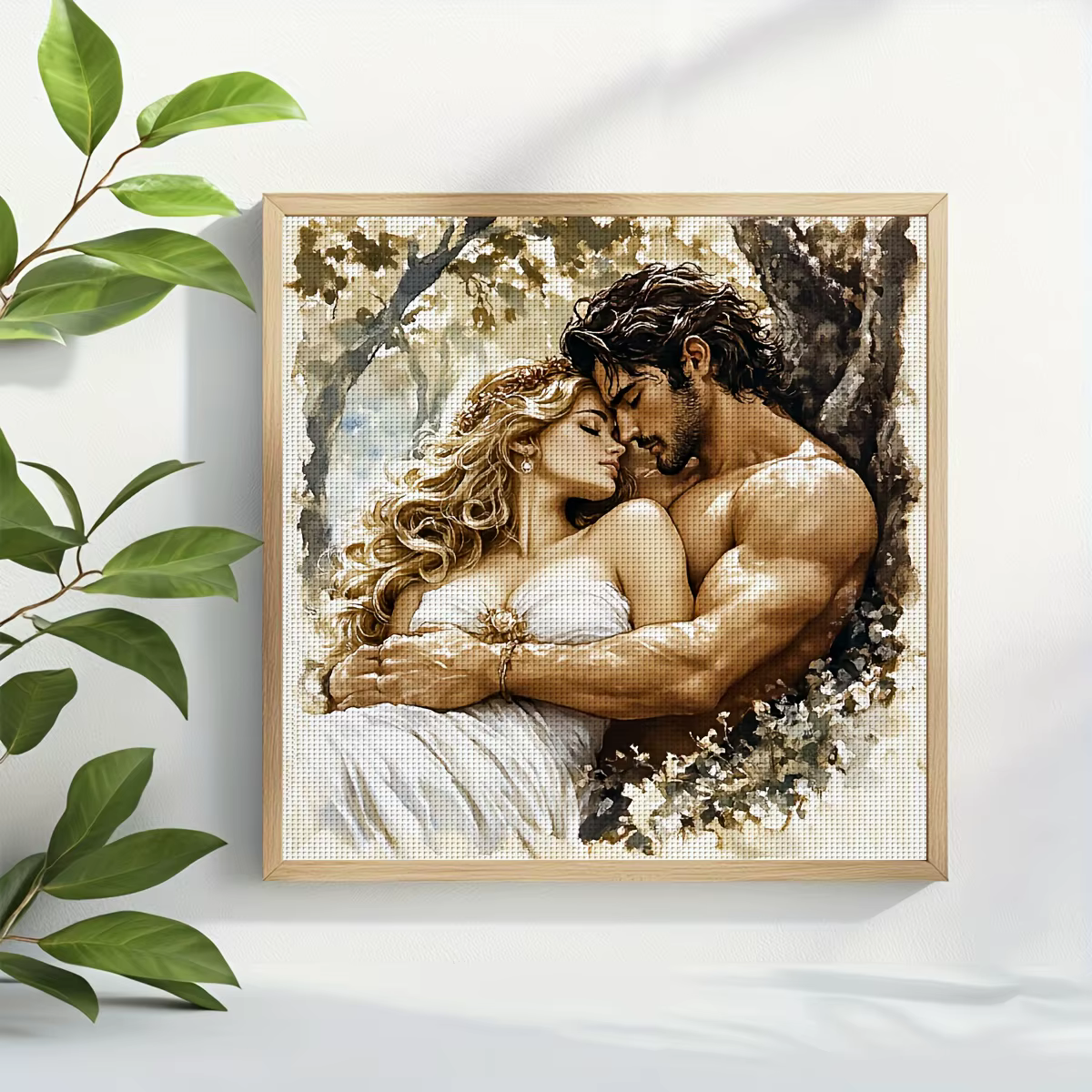 1 ensemble 40x40cm [15.7x15.7 pouces//50x50cm19.7x19.7 pouces] kit de point de croix sans cadre d'amour