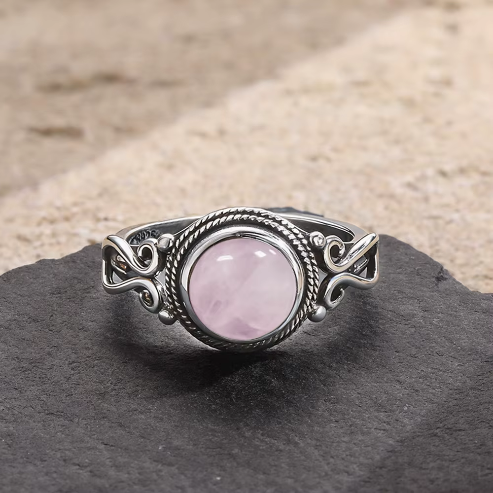 Bague en argent sterling 925 avec pierre naturelle