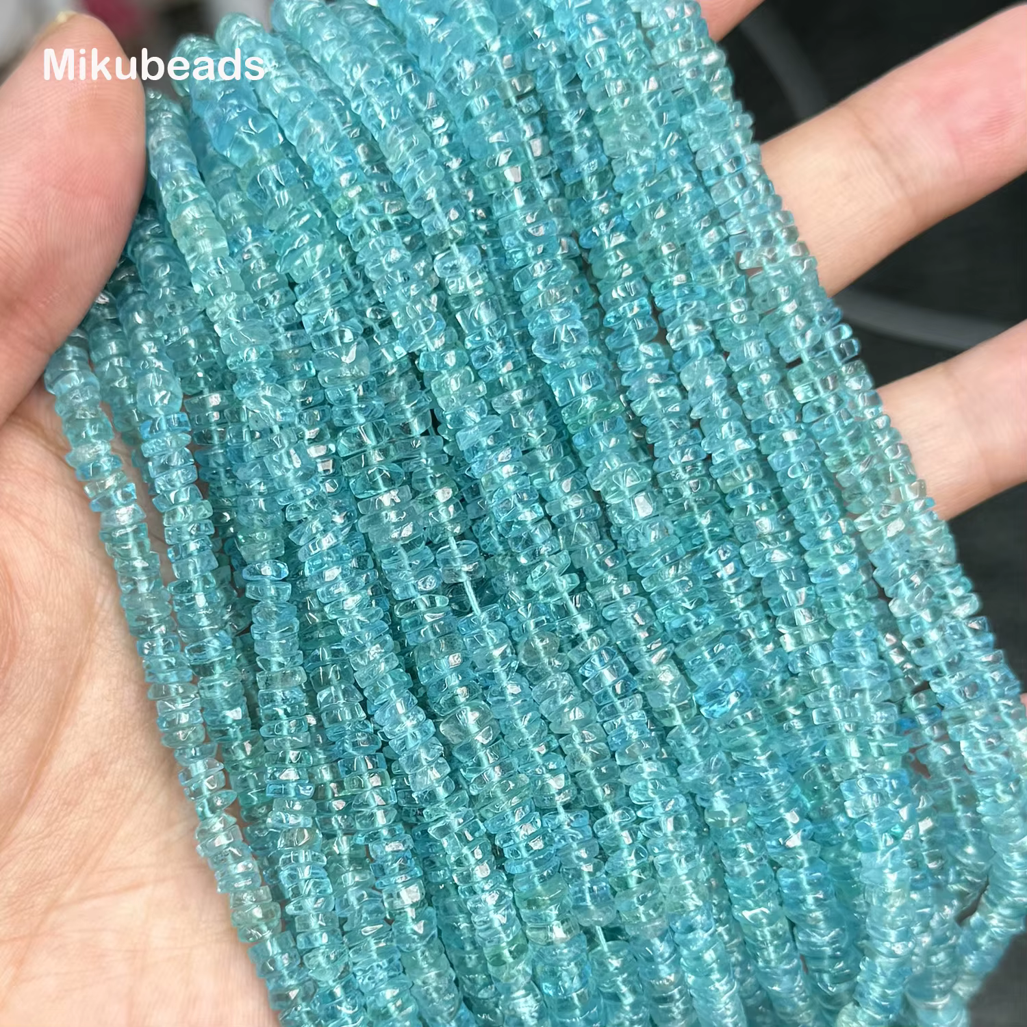 Apatite naturelle 1.3-2.4*3-3.7mm 3A Rondelle perles en vrac pour la fabrication de bijoux bracelets à bricoler soi-même collier en gros