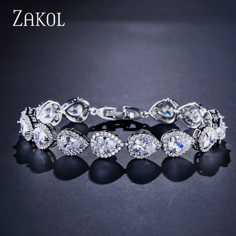 ZAKadvocate-Bracelets de Luxe en Forme de Goutte d'Eau pour Femme Élégante