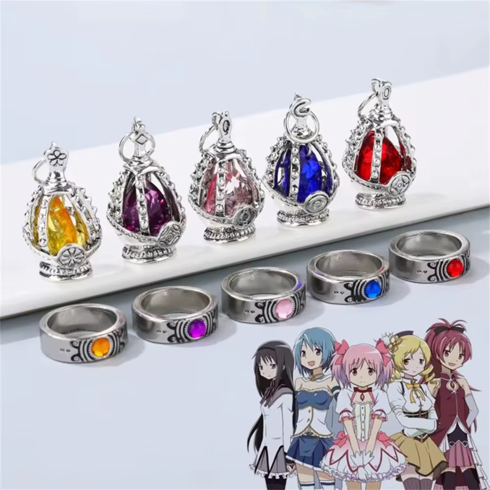 Collier et bague en cristal Anime Puella Magi Madoka Magica Soul Gem