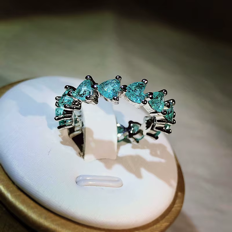 Bague en argent regardé 925 avec tourmaline Paraiba