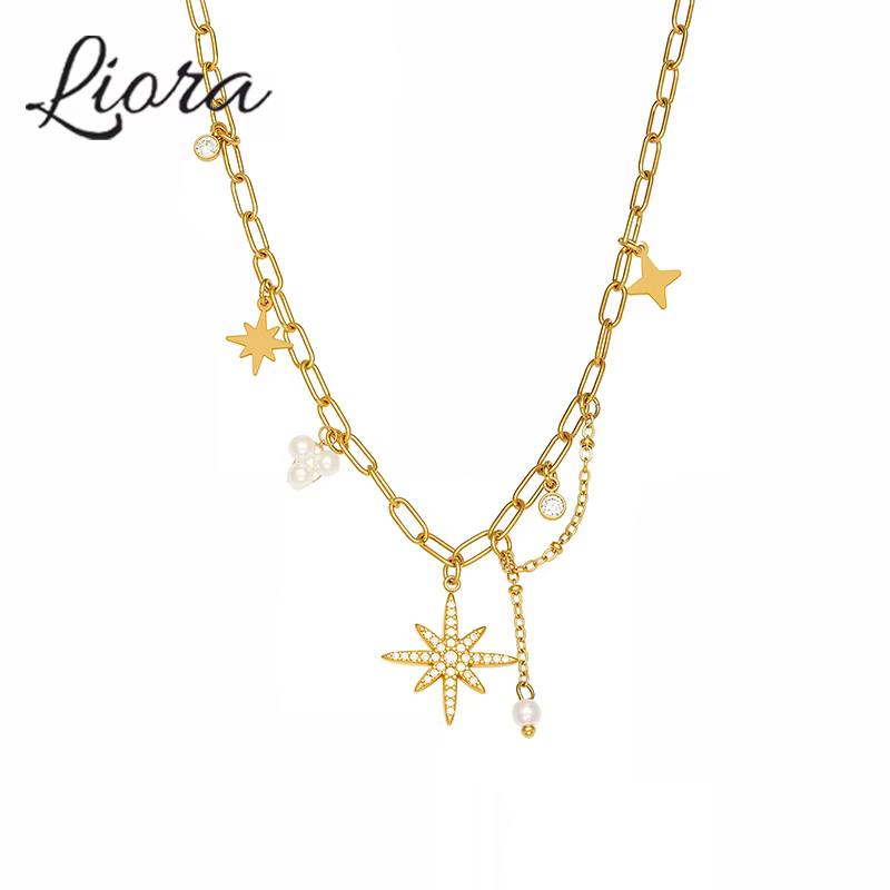 Liora – colliers à breloques étoile en zircone cubique pour femmes