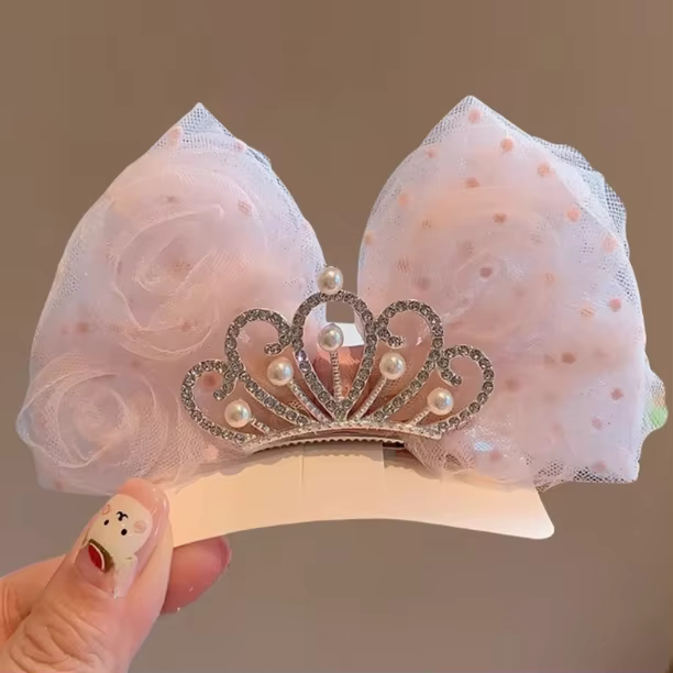 Pince à cheveux couronne style coréen pour fille