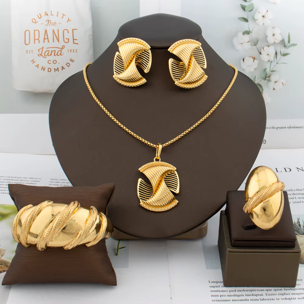 Ensemble de bijoux plaqués or pour femmes