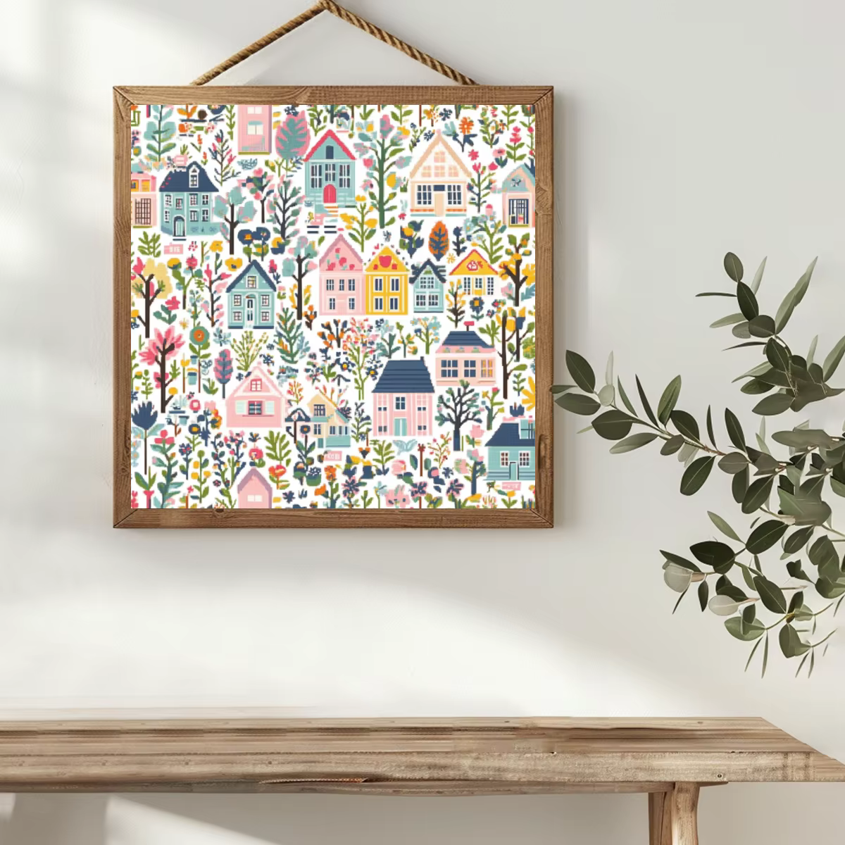 1 pièce Kit de broderie au point de croix Art House 40x40 cm / 15