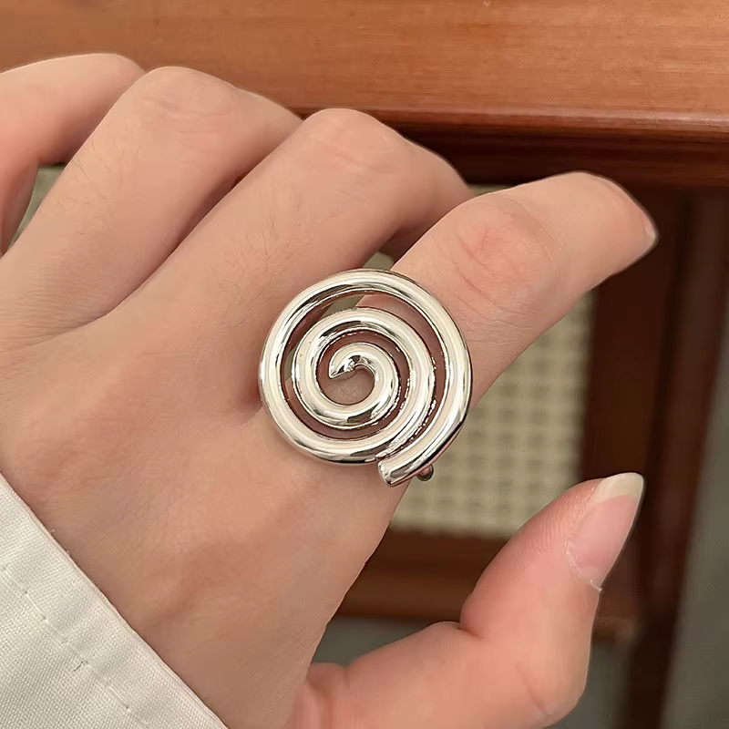 Bagues en spirale en métal pour hommes et femmes