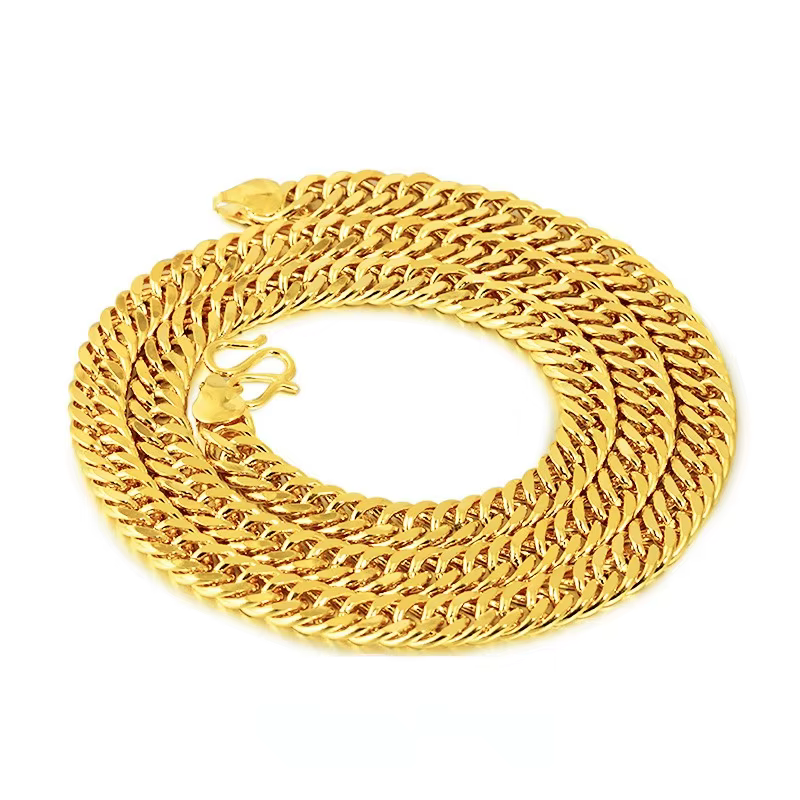 Collier plaqué or 24 carats 10 mm, bijoux solides pour hommes et femmes