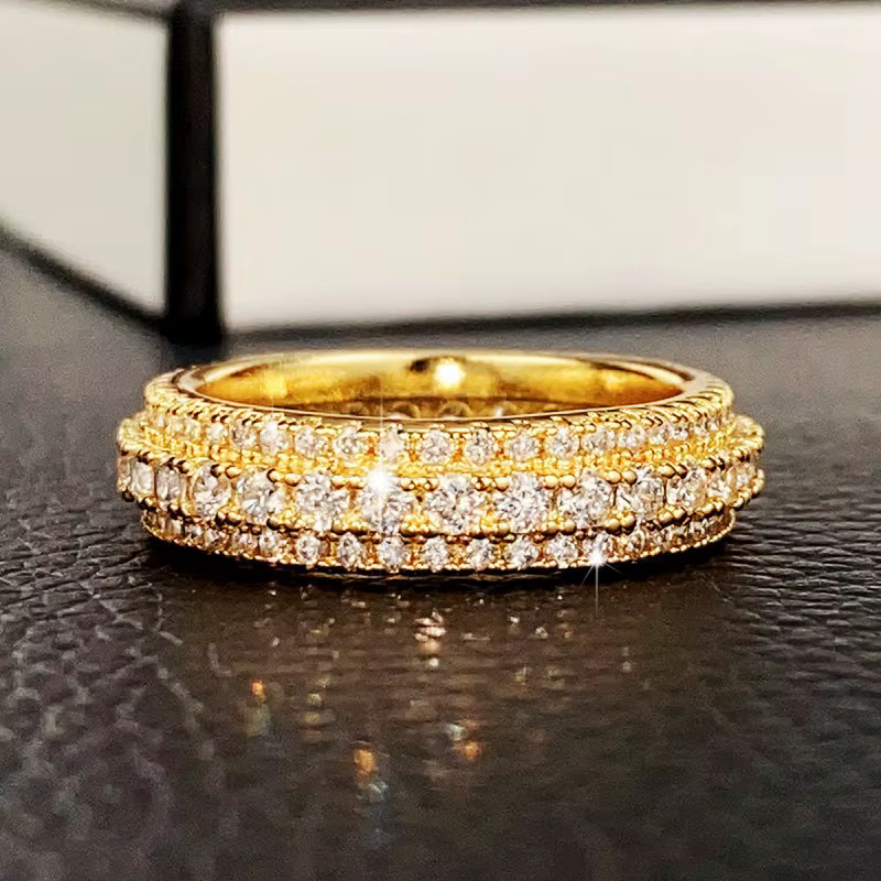 Bague en or véritable 24 carats 9999