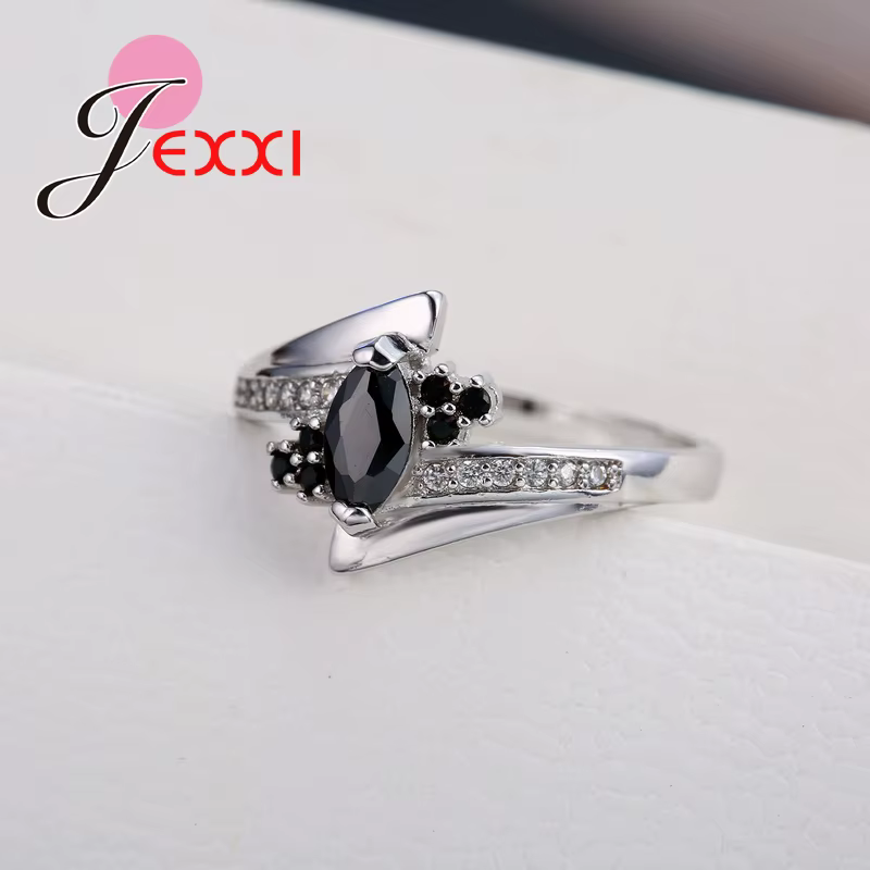 Bague en argent regardé 925 véritable pour femme
