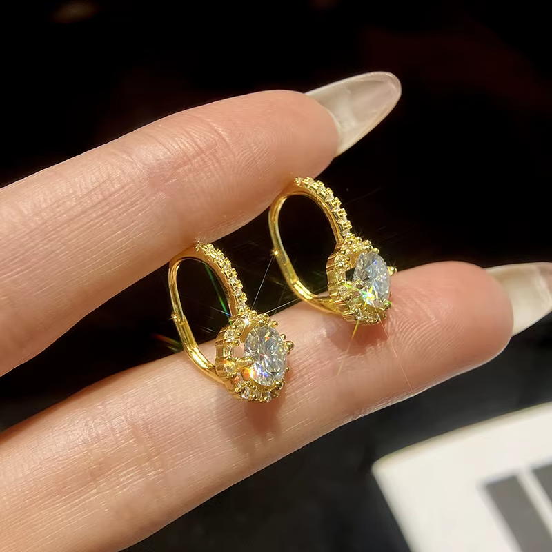 GRA 1CT réel Moissanite diamant boucles d'oreilles de fiançailles pour les femmes cadeau 925 en argent Sterling nouveau Design éblouissant bijoux de luxe