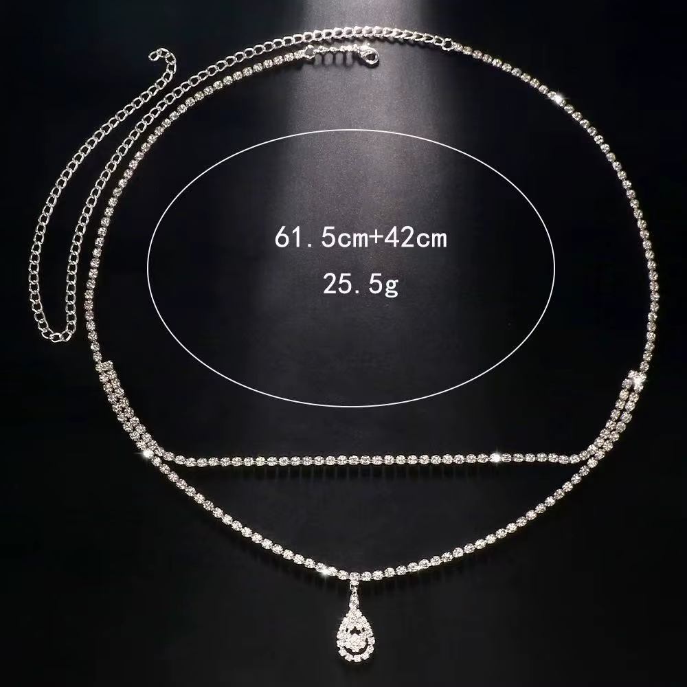 Double chaîne en strass de luxe