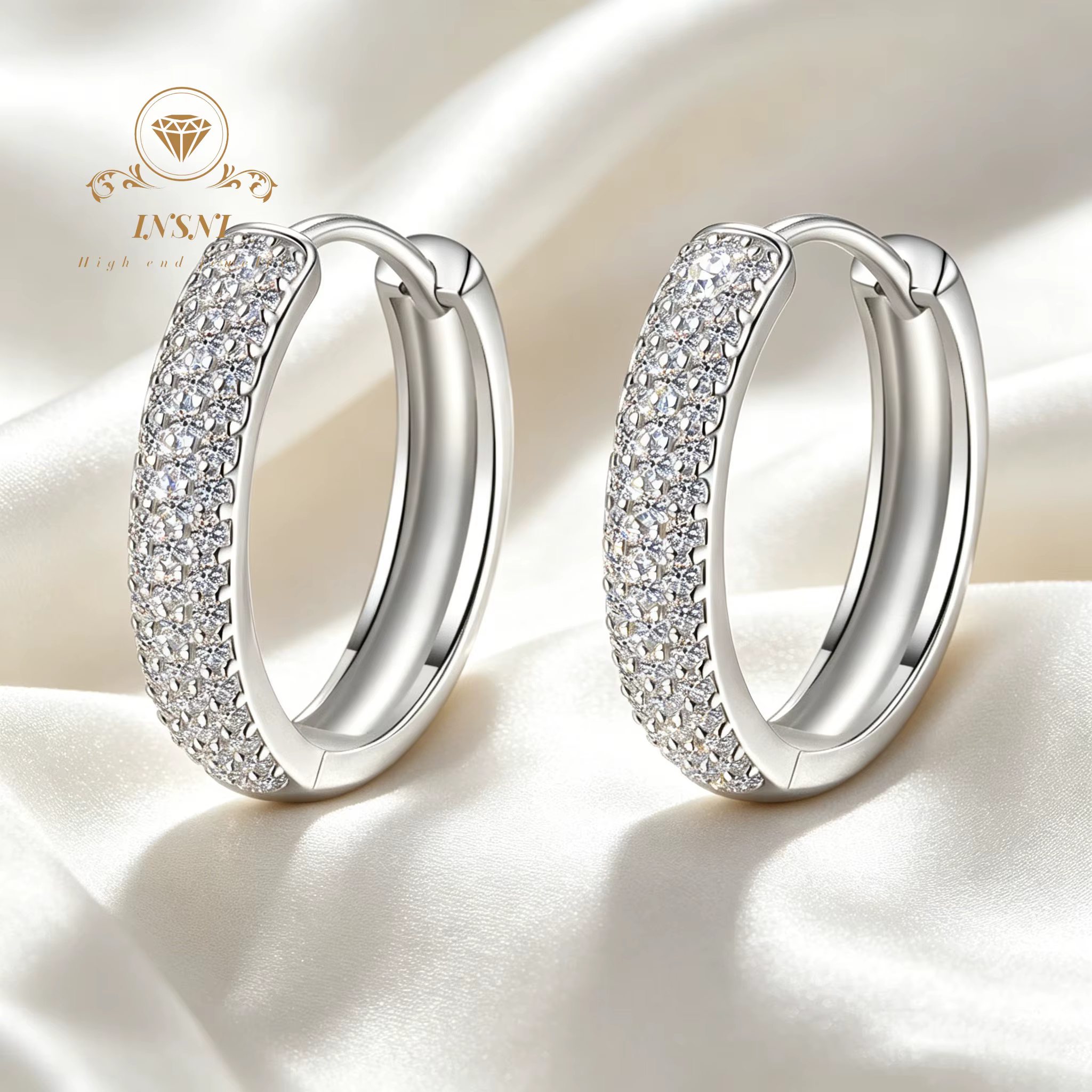 Boucles d'oreilles Moissanite 12/15/18/25mm