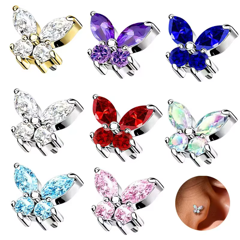 1 pièce Piercing labret papillon