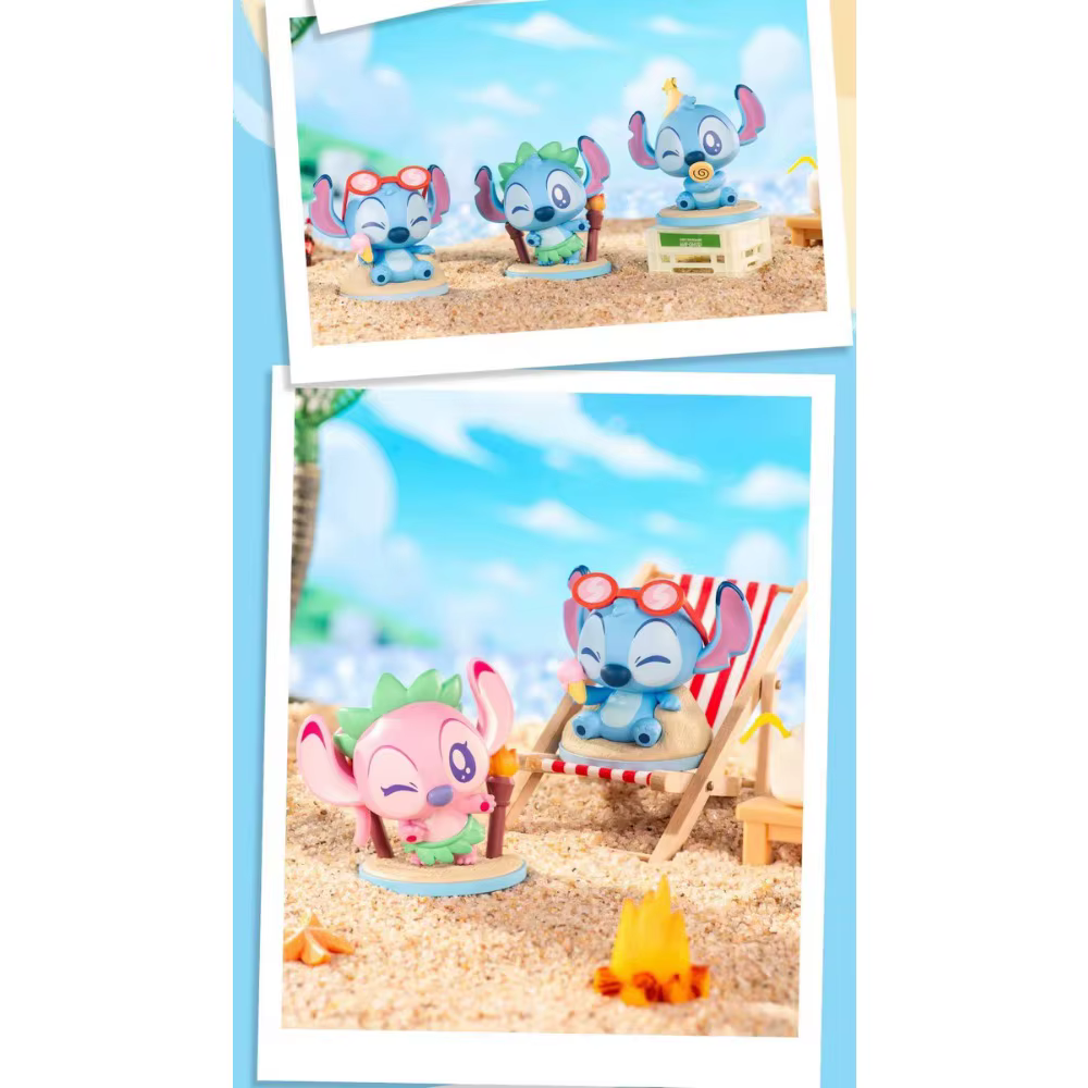 Stitch et Angel : Collection de figurines Disney Surprise Beach Adventure Series – Mini jouets