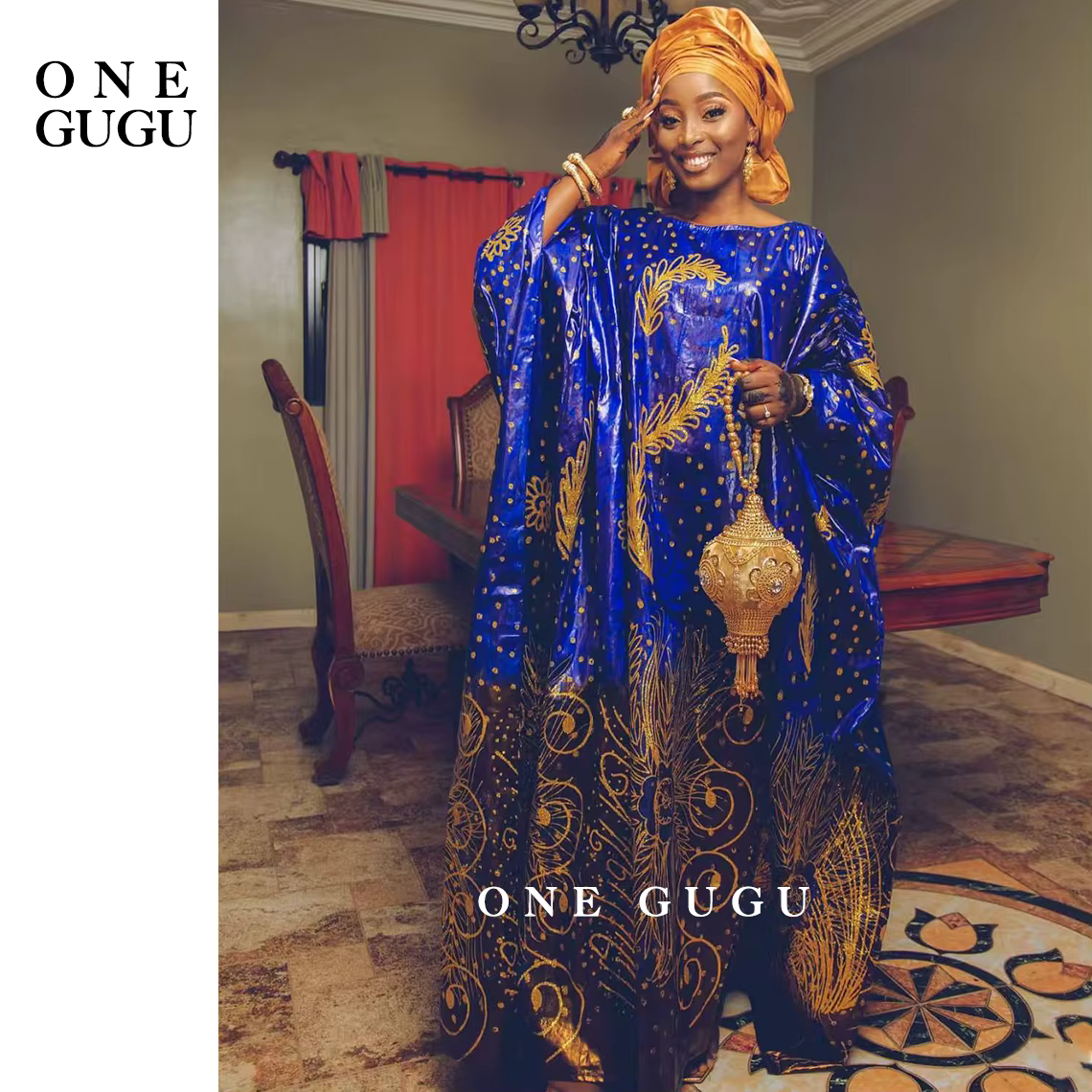 Robe de mariée traditionnelle africaine Bazin Riche Boubou