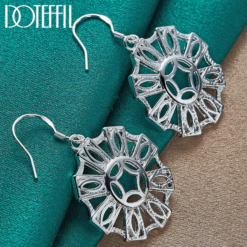 Boucles d'Oreilles Rondes en Argent Sterling 925 pour Femme