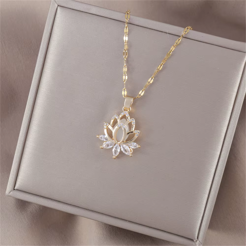 Collier de luxe en cristal de Zircon blanc pour femmes