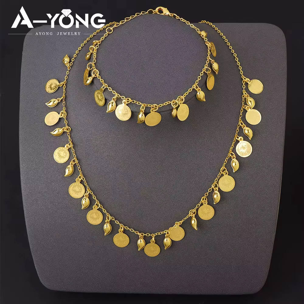 Ensemble de bijoux de mariage nigérian plaqué or 21 carats