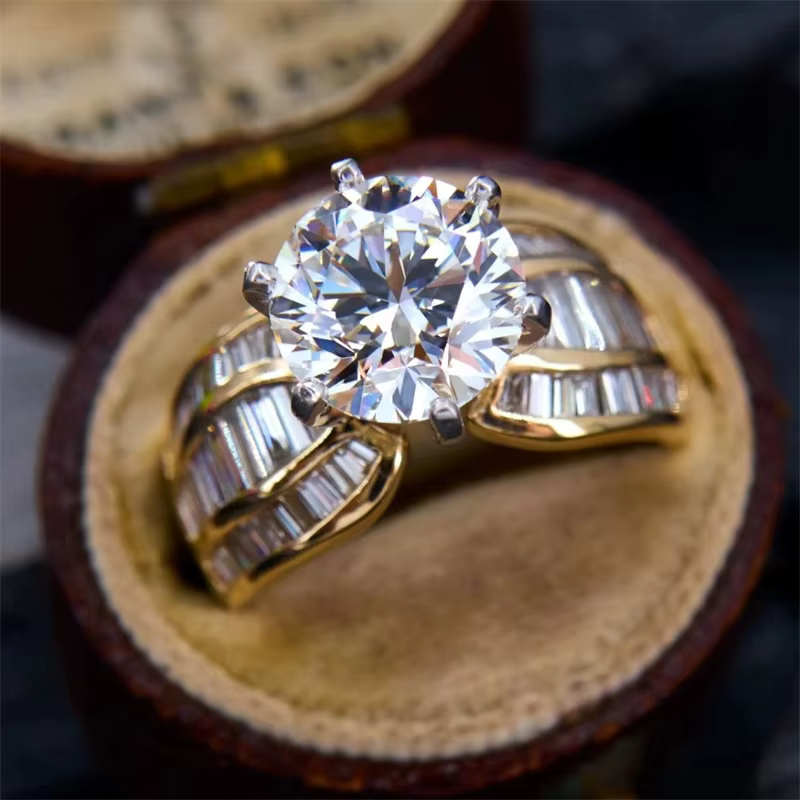 Magnifique Bague de Mariage Scintillante en Zirconium Synthétique pour Femme