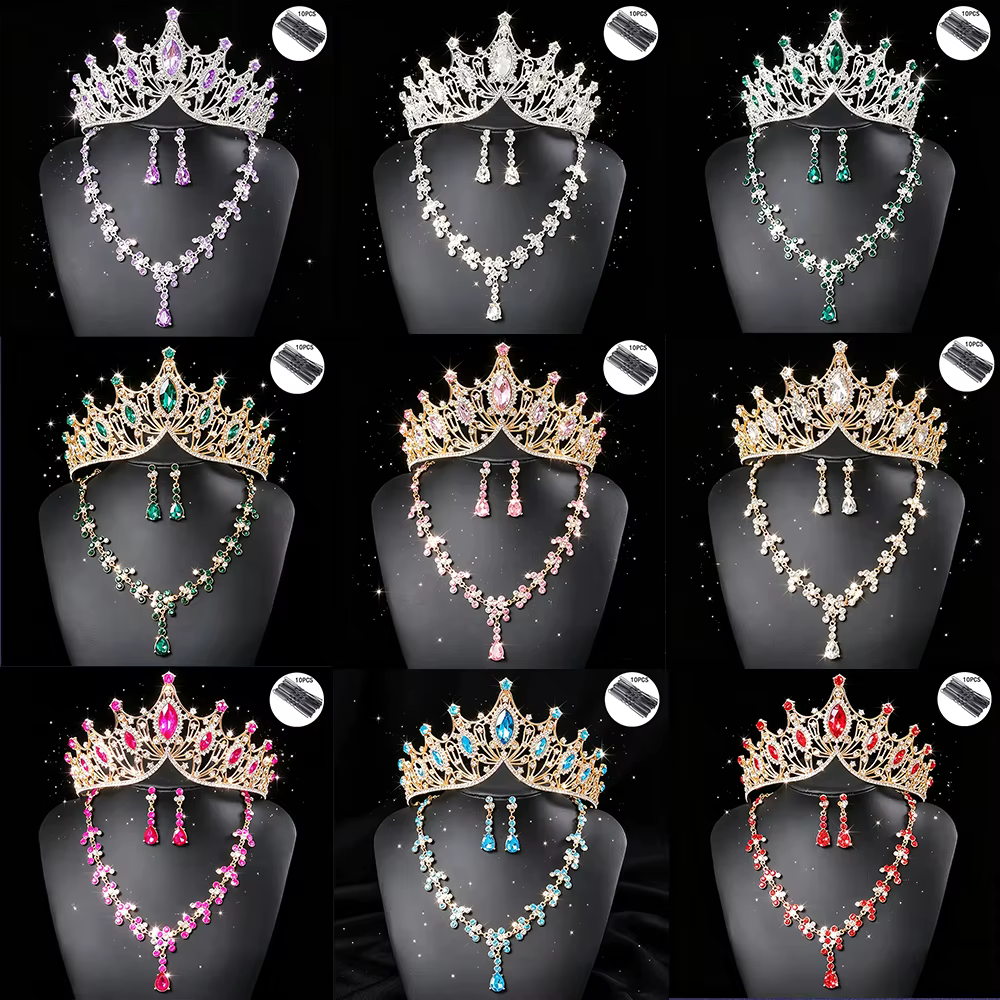 Parure de bijoux de mariée de luxe : Tiara