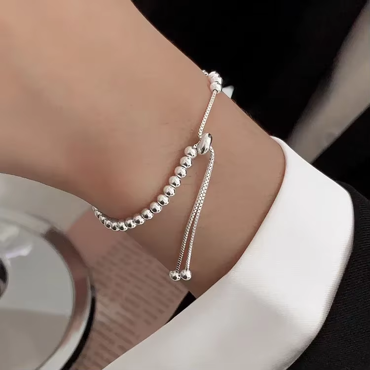 Bracelets de belles perles en argent Sterling 925 pour femmes