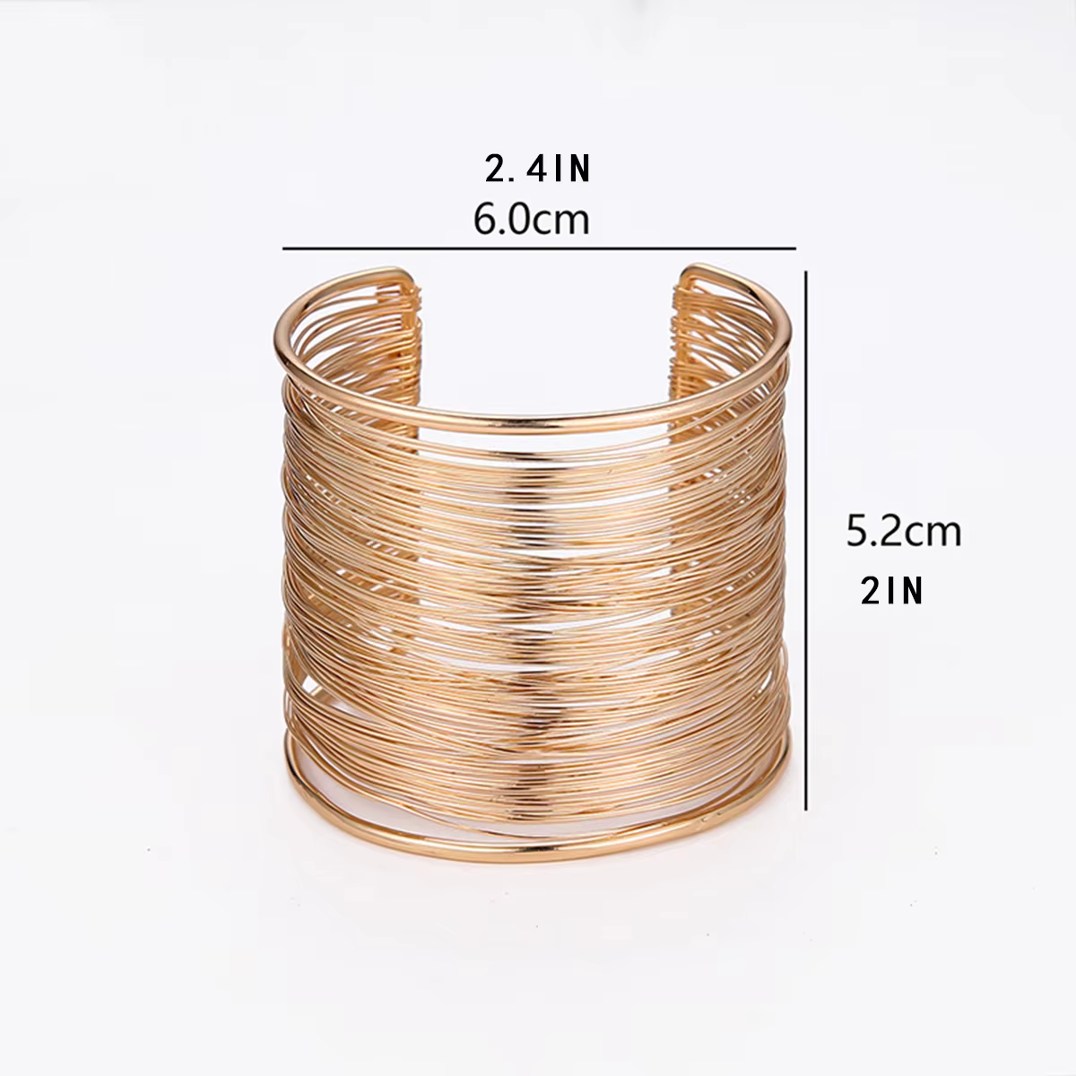 Cadeau de la Saint-Valentin : un bracelet d'ouverture en forme de C en fil d'acier évidé multicouche
