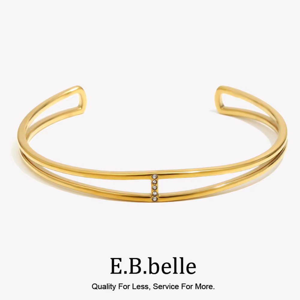 E.B.belle – Bracelet ajouré minimaliste et créatif en acier inoxydable