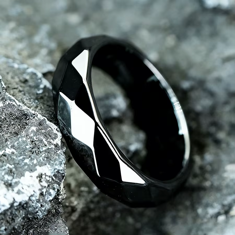 Bague créative en hématite naturelle unisexe