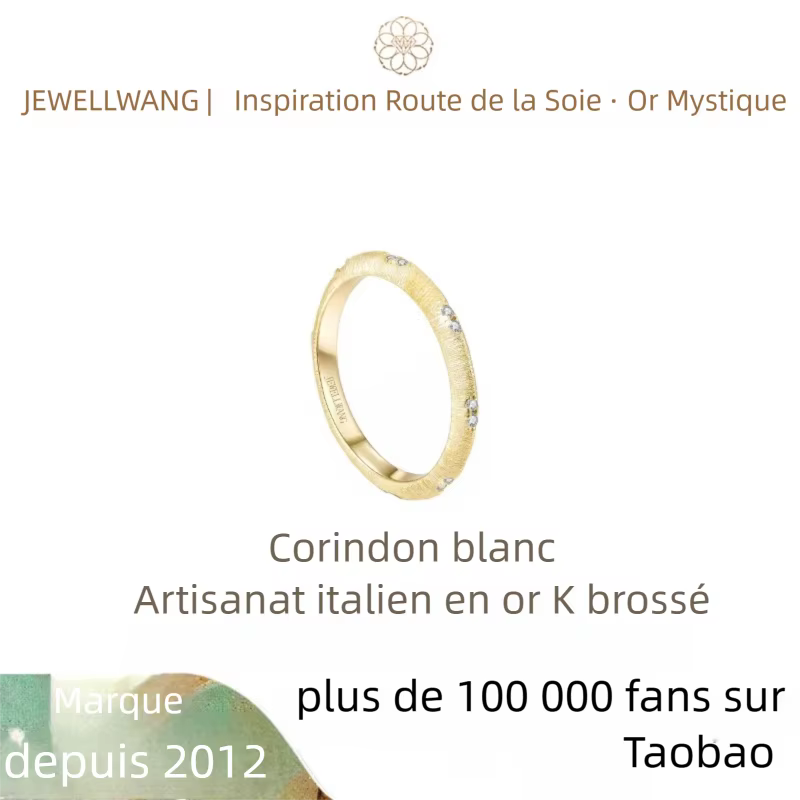 JEWELLWANG – bagues de couple en saphir blanc