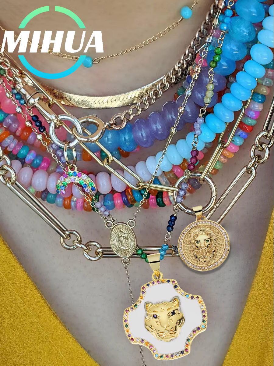 Pendentif en or véritable plaqué 18 carats pour femme