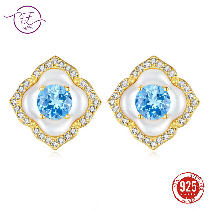 Boucles d'oreilles Vintage en argent S925 pour femmes