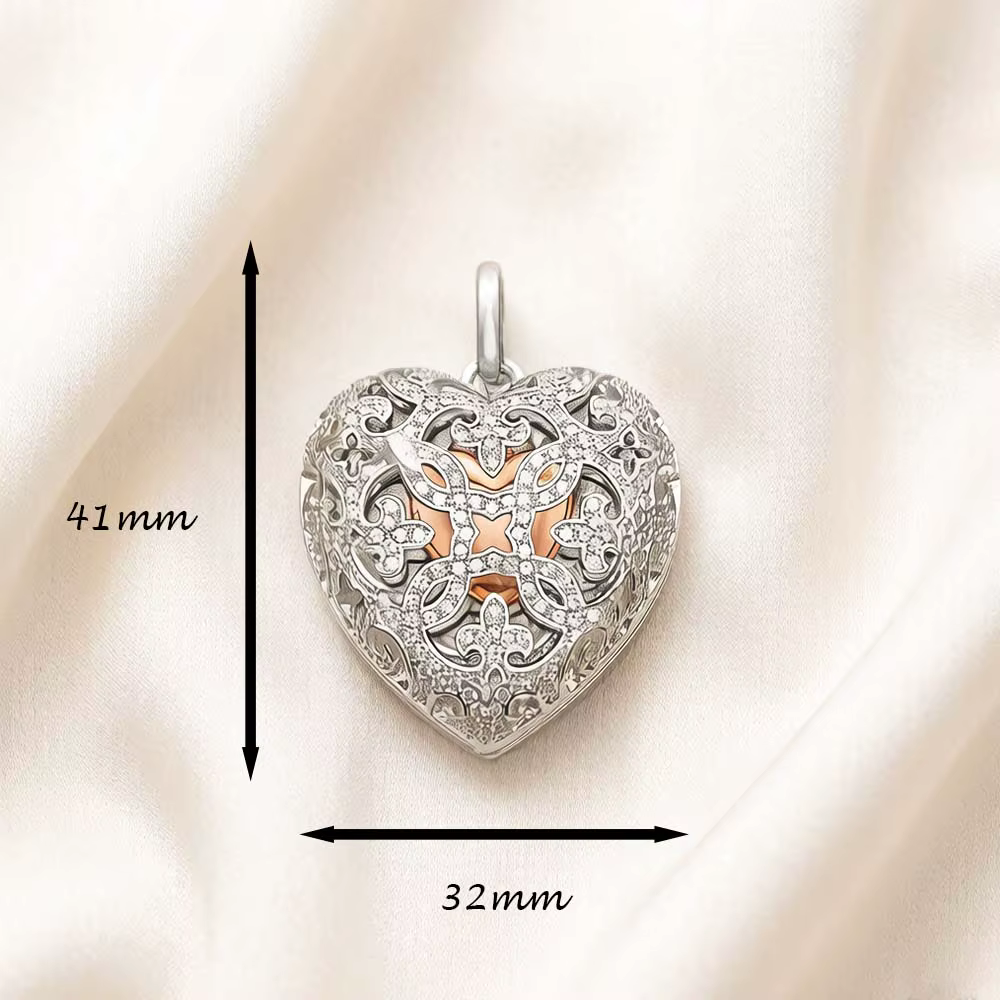 Pendentif amour coeur médaillon mode Glam 925 bijoux en argent Sterling Style européen accessoires âme cadeau pour femme